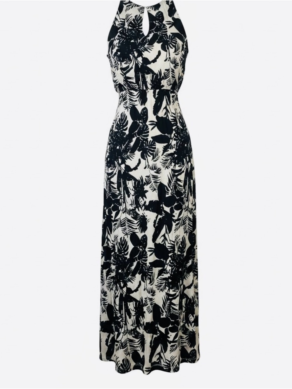 Loft Ann Taylor Black and White Floral Sleeveless Maxi Dress Size XXSP